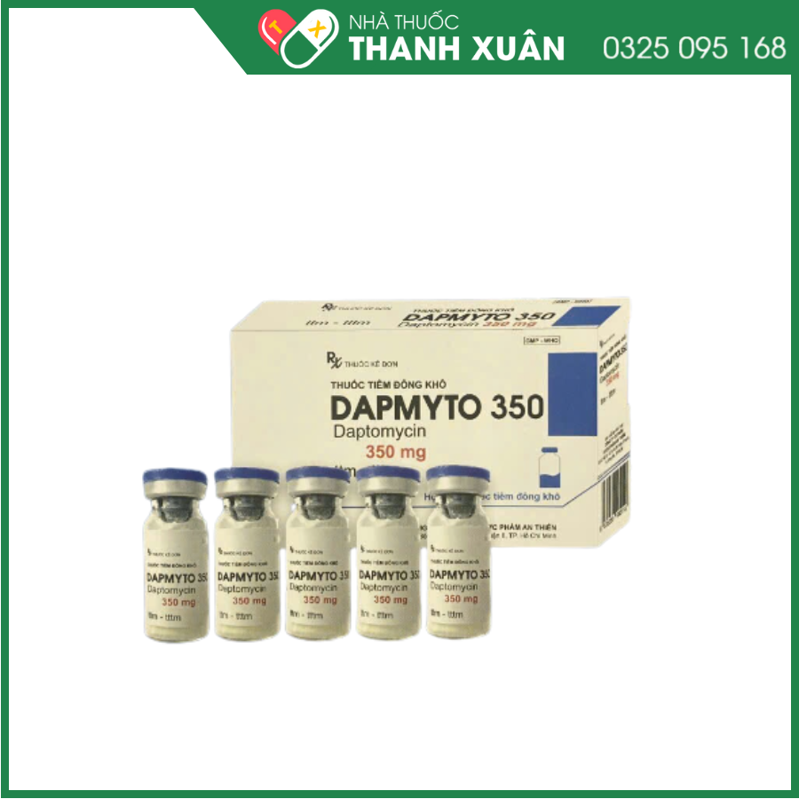 Thuốc tiêm Dapmyto 350 điều trị các nhiễm khuẩn do vi khuẩn nhạy cảm